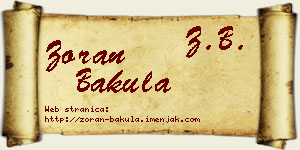 Zoran Bakula vizit kartica